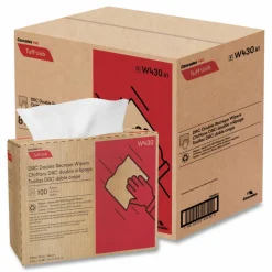Cascades PRO Tuff-Job Double Recrepe Wipers, 9.75 x 16.5, White, 100/Box, 8 Box/Carton