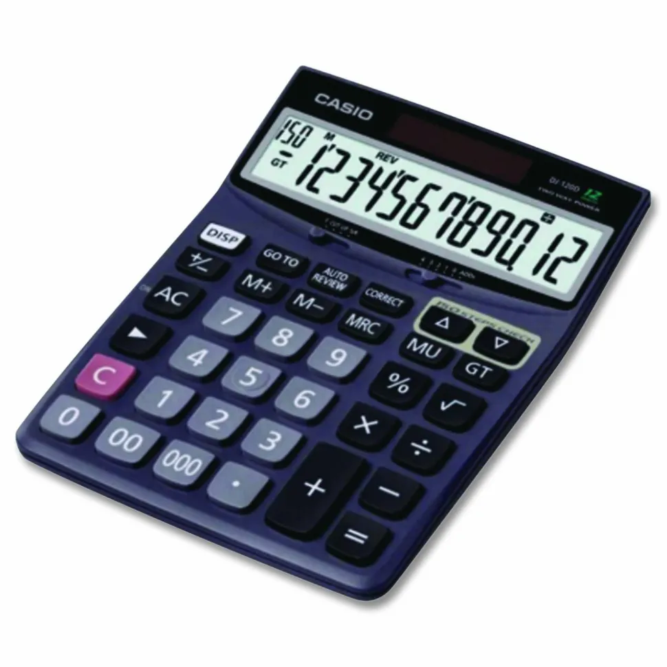 Casio Check & Correct Desk Calculator, 1.37" x 5.51" x 7.51", Black, DJ120D