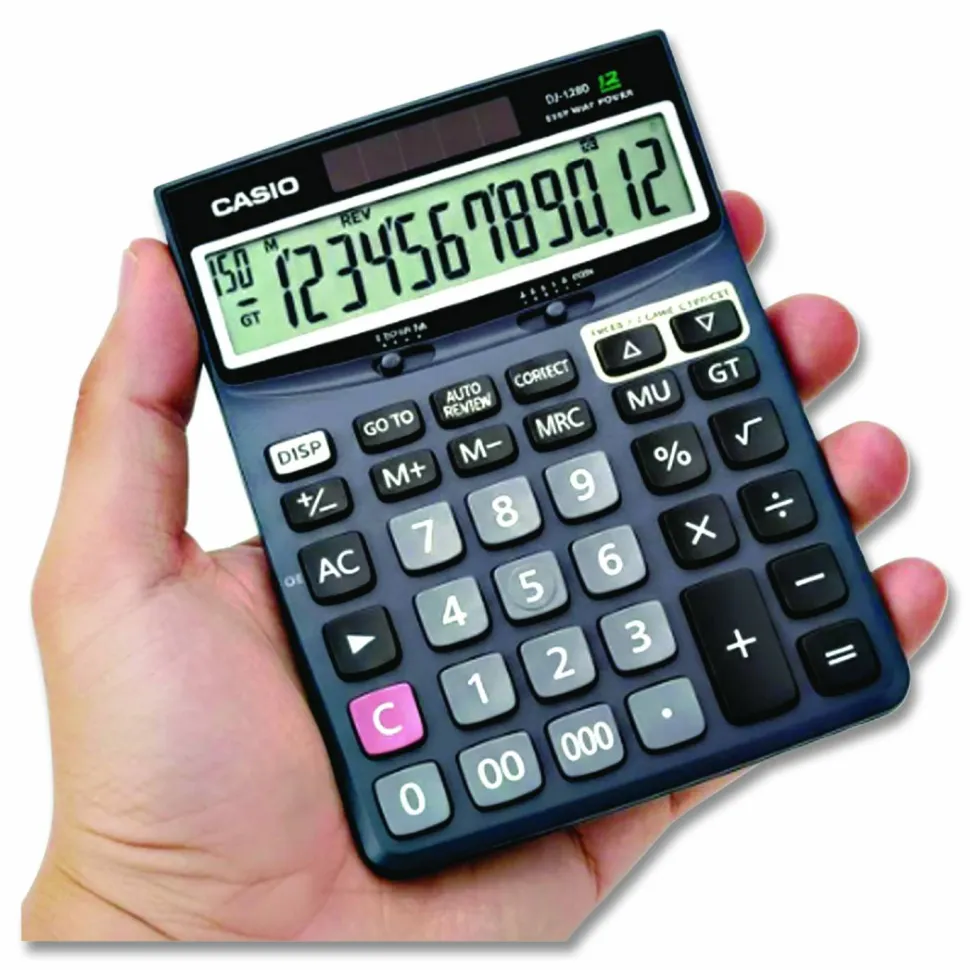 Casio Check & Correct Desk Calculator, 1.37" x 5.51" x 7.51", Black, DJ120D