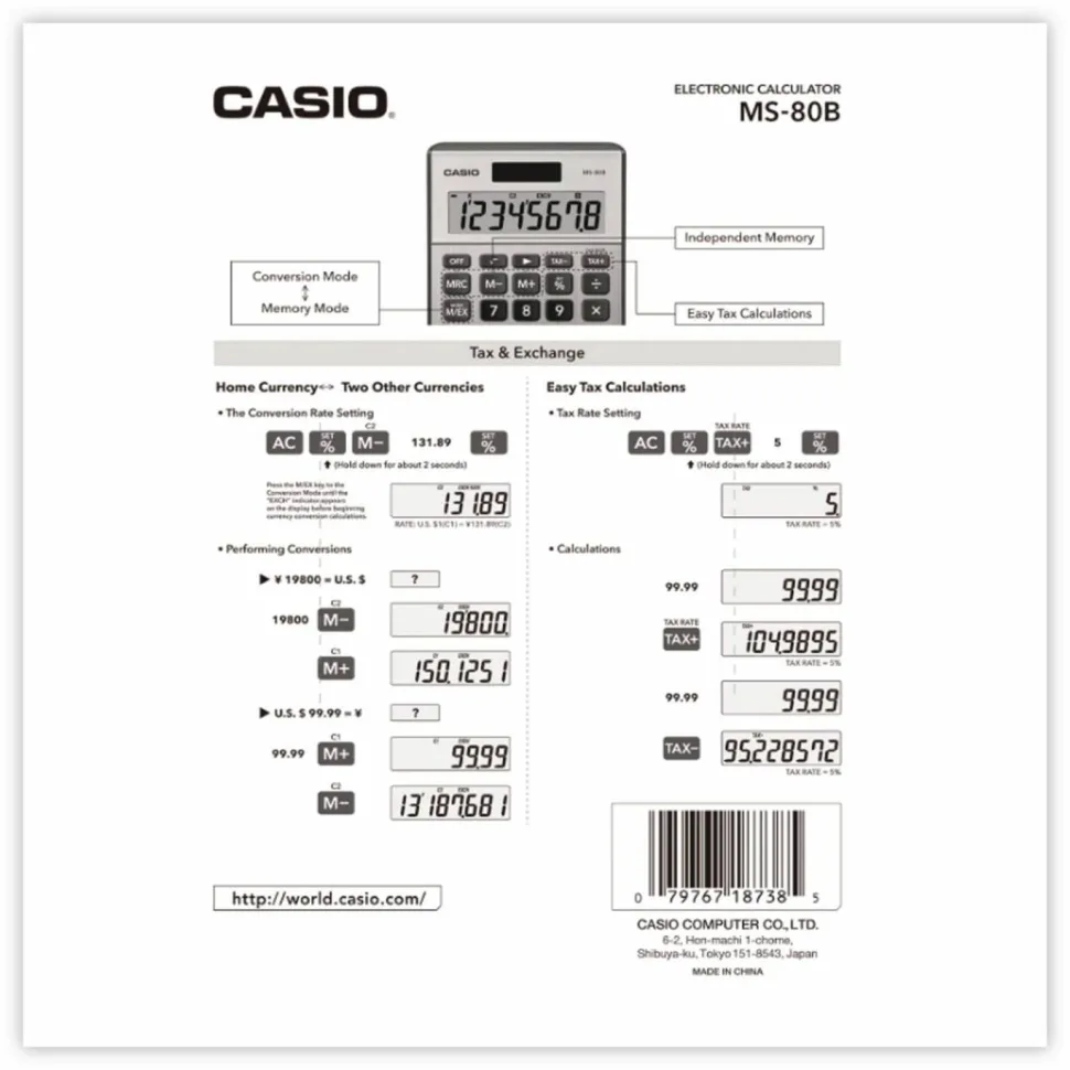 Casio MS-80B Desktop Calculator