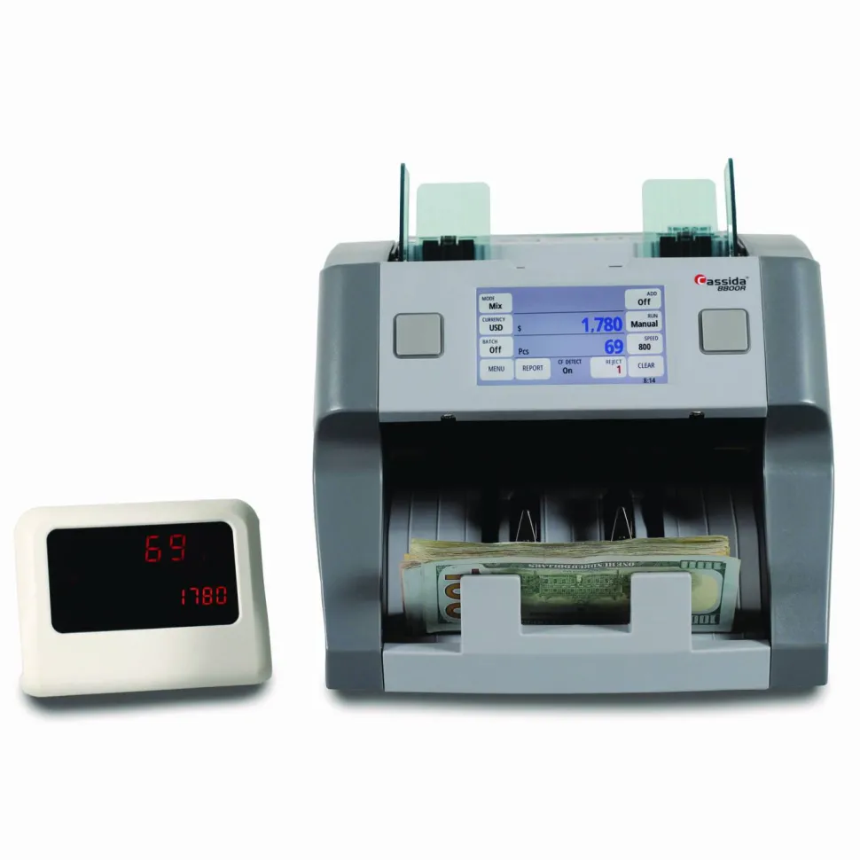 Cassida 8800R Single Pocket Discriminator, 1,200 bills/min, 9.5" x 11" x 10.4", Gray