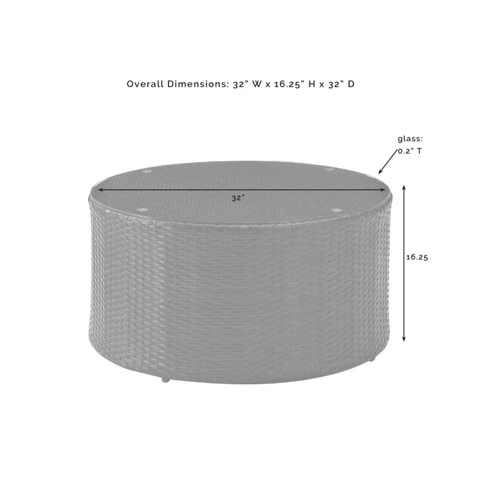 Catalina Outdoor Wicker Round Coffee Table