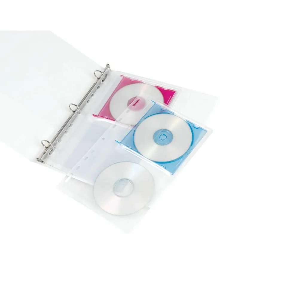 CD/DVD Binder Pages, 6" x 10 1/2", Clear, Pack Of 10