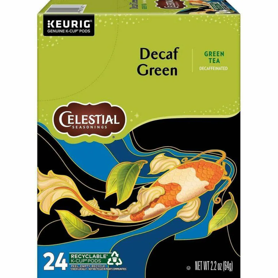 Celestial Seasonings Decaffeinated Green Tea K-Cups, 96/Carton