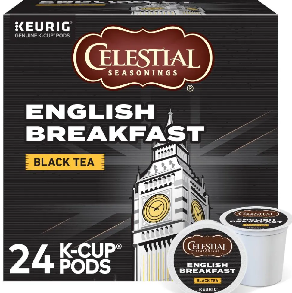 Celestial Seasonings Single-Serve K-Cup Pods, English Breakfast Tea, Box Of 24