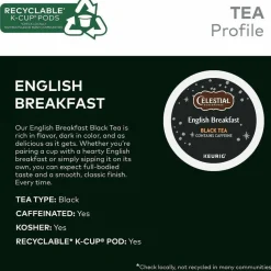 Celestial Seasonings Single-Serve K-Cup Pods, English Breakfast Tea, Box Of 24