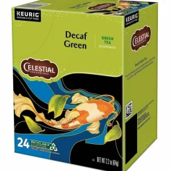Celestial Seasonings Single-Serve K-Cup Pods, Decaffeinated, Green Tea, Box Of 24