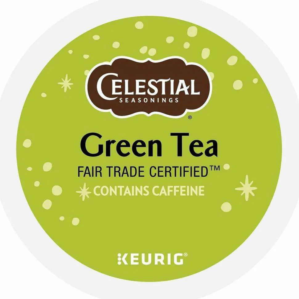 Celestial Seasonings Single-Serve K-Cup Pods, Green Tea, Box Of 24
