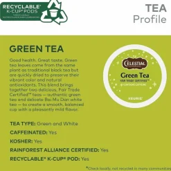 Celestial Seasonings Single-Serve K-Cup Pods, Green Tea, Box Of 24