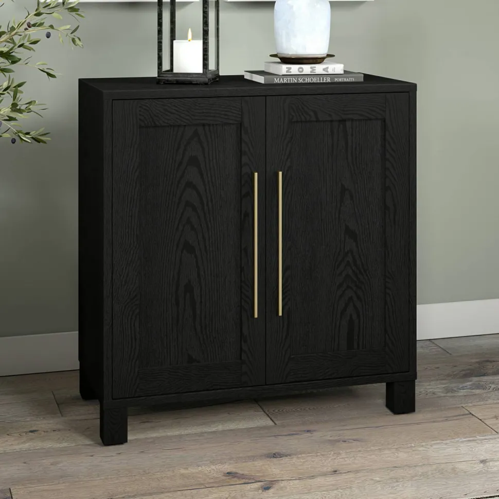 Chabot 28" Wide Rectangular Accent Cabinet in Black Grain