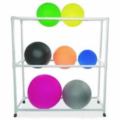 Champion Sports 9 Ball ABS Storage Cart, Plastic, 132 lb Capacity, 19 x 62 x 67, White