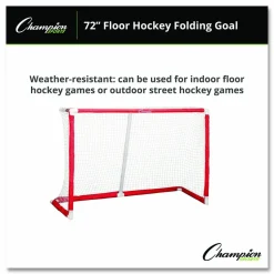 Champion Sports 72 Inch Floor Hockey Collapsible Goal, 24" x 72", 1.65" dia Frame