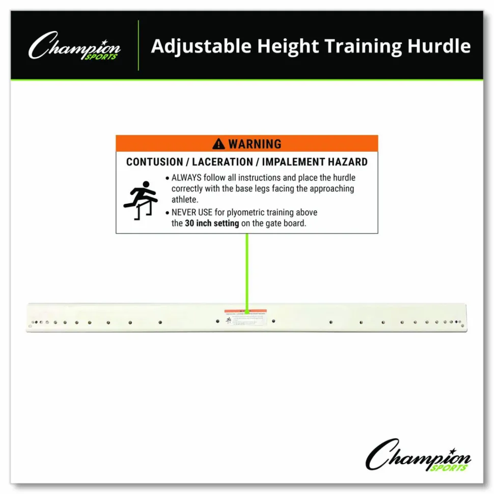 Champion Sports Adjustable Training Hurdle, 41" x 14", 1" Tube dia