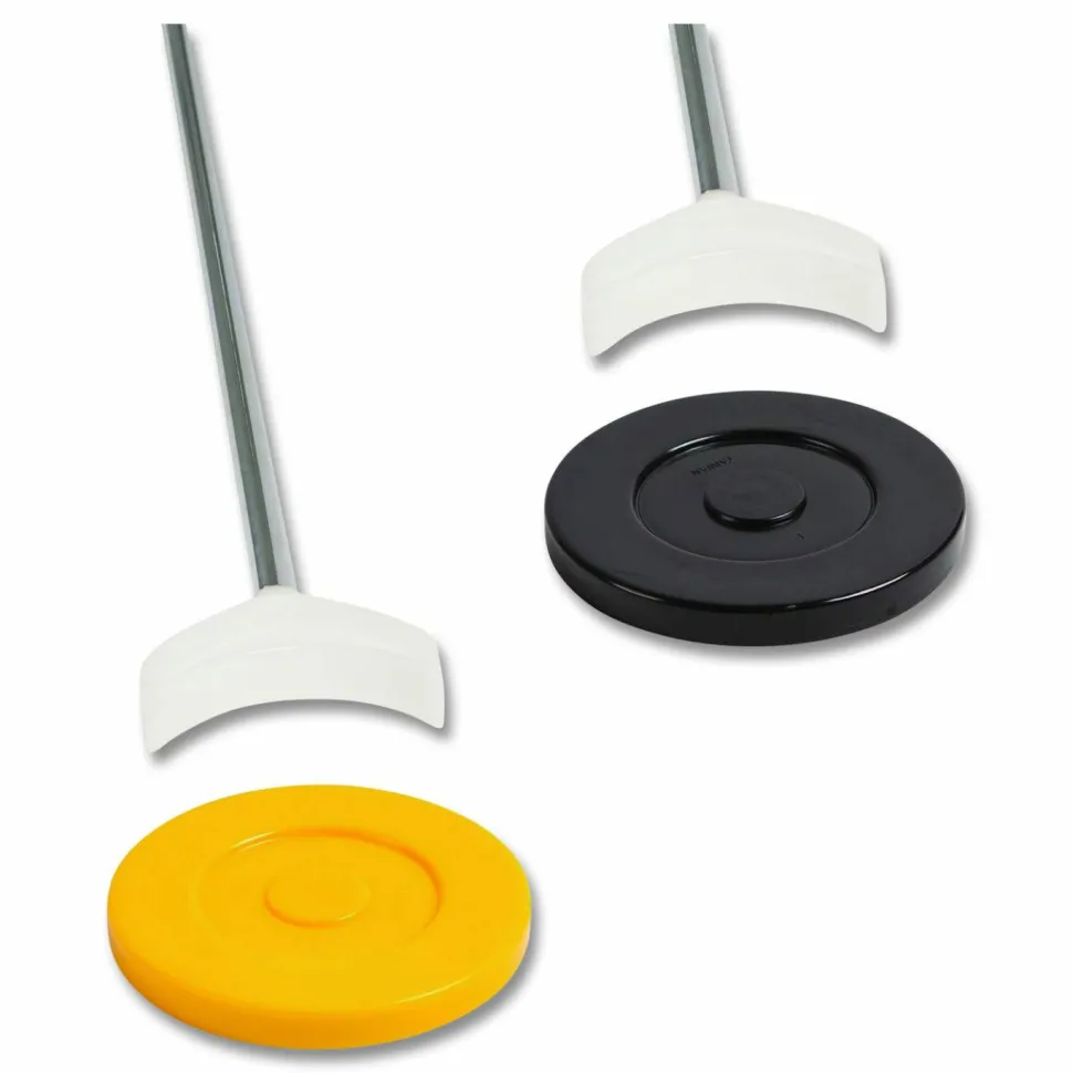 Champion Sports Blacktop Shuffleboard Set, (2) Two-Piece 51" Cues/(8) Discs/Sidewalk Chalk