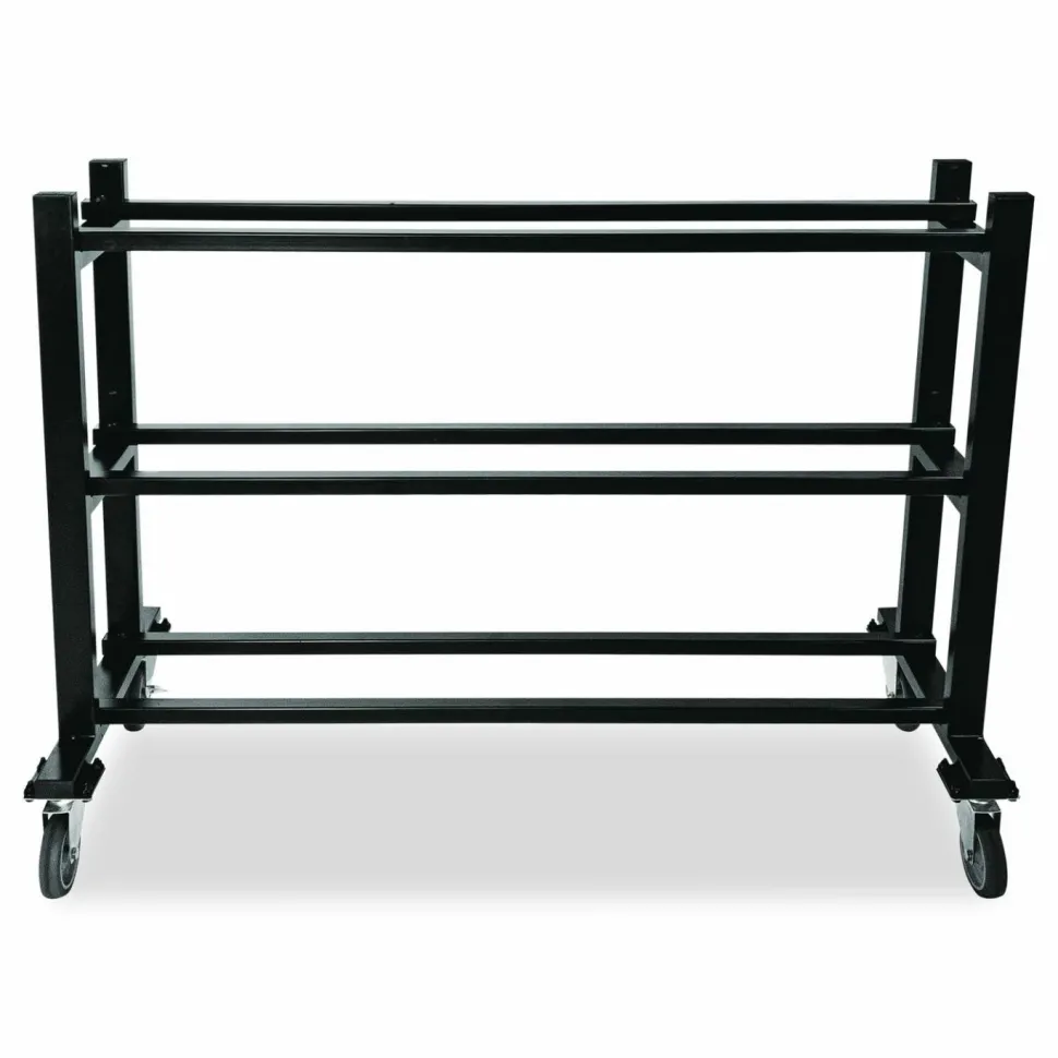 Champion Sports Deluxe Heavy-Duty Basketball Cart, Metal, 220 lb Capacity, 16 x 50.75 x 34.75, Black