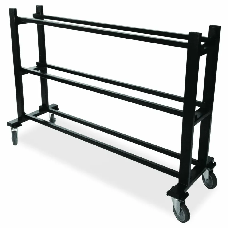 Champion Sports Deluxe Heavy-Duty Basketball Cart, Metal, 220 lb Capacity, 16 x 50.75 x 34.75, Black