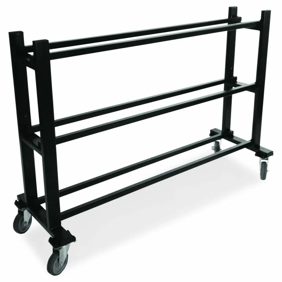 Champion Sports Deluxe Heavy-Duty Basketball Cart, Metal, 220 lb Capacity, 16 x 50.75 x 34.75, Black