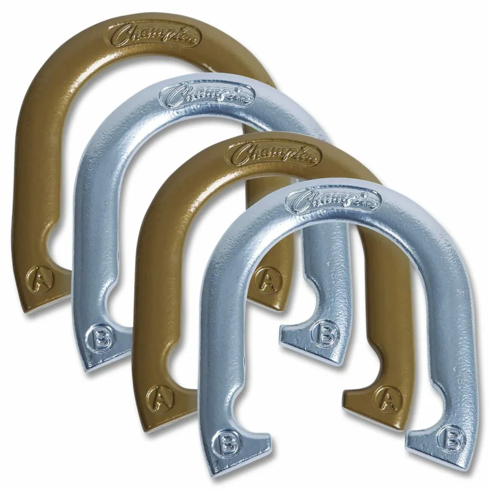 Champion Sports Deluxe Horseshoe Tournament Set, 4 Horseshoes/2 Stakes/Carry Bag/Rule Sheet
