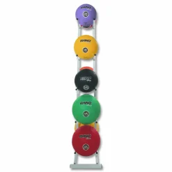 Champion Sports Double Medicine Ball Tree, 12" x 23" x 51", White