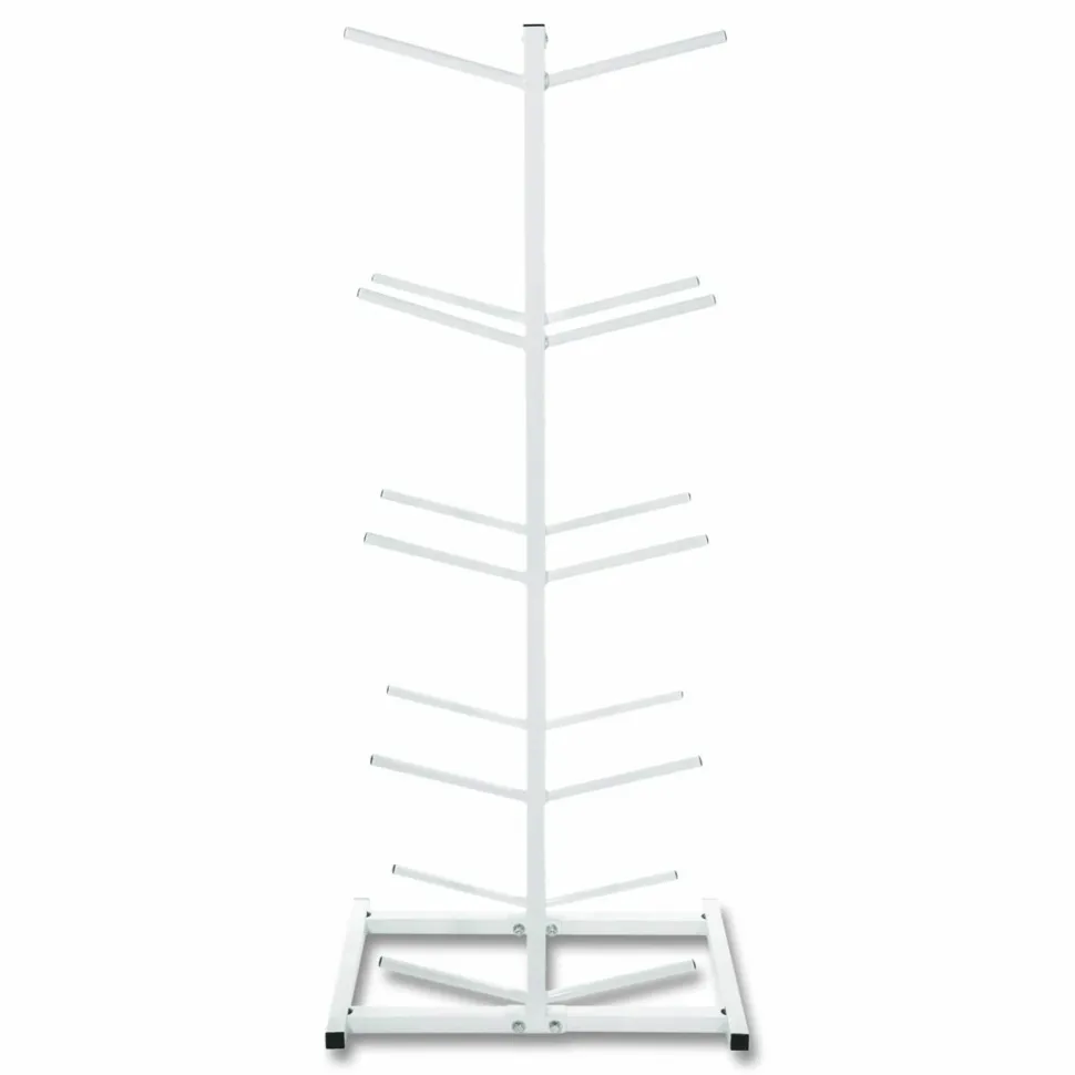 Champion Sports Double Medicine Ball Tree, 12" x 23" x 51", White