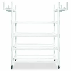 Champion Sports Equipment Cart, Plastic, 176 lb Capacity, 19 x 61 x 62, White