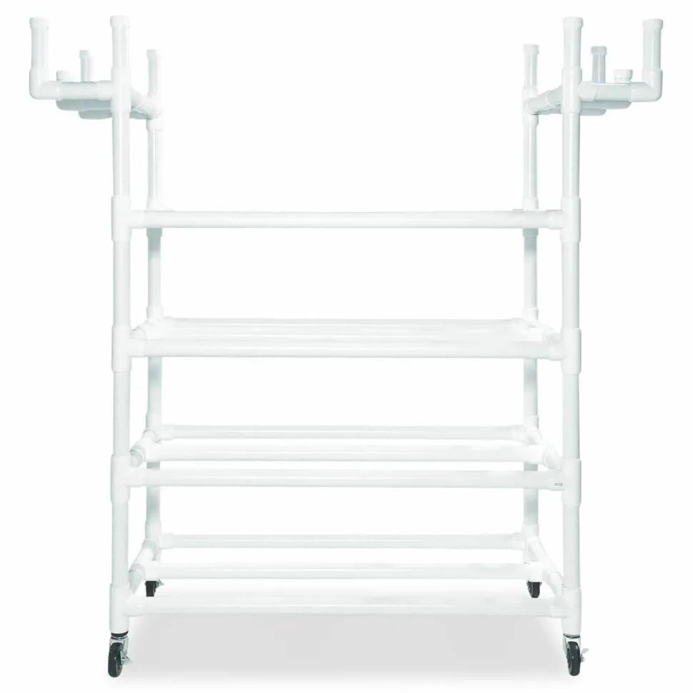 Champion Sports Equipment Cart, Plastic, 176 lb Capacity, 19 x 61 x 62, White