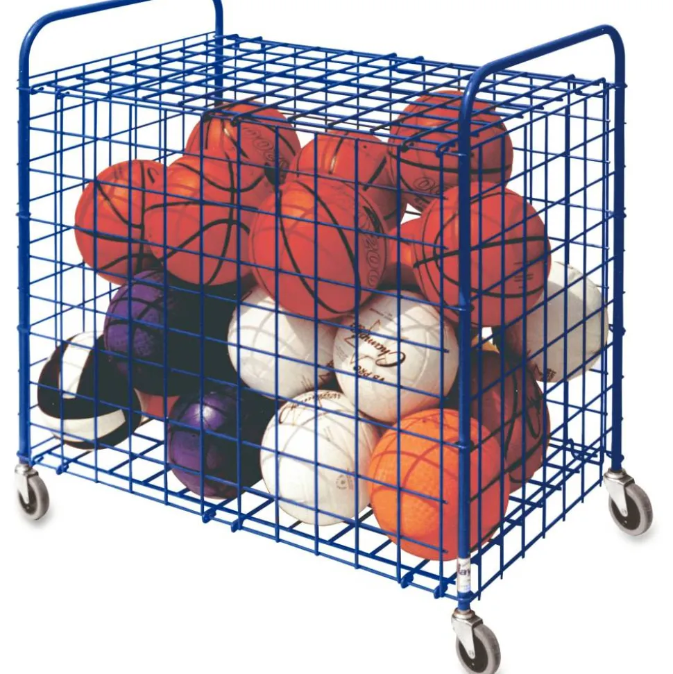 Champion Sports Full Size Lockable Ball Locker, Steel, 36"L x 24"W x 36"H, Blue