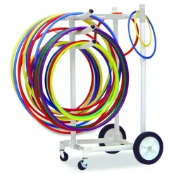 Champion Sports Hoop Storage Rack, Plastic, 176 lb Capacity, 26 x 22 x 49, White