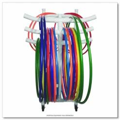 Champion Sports Hoop Storage Rack, Plastic, 176 lb Capacity, 26 x 22 x 49, White