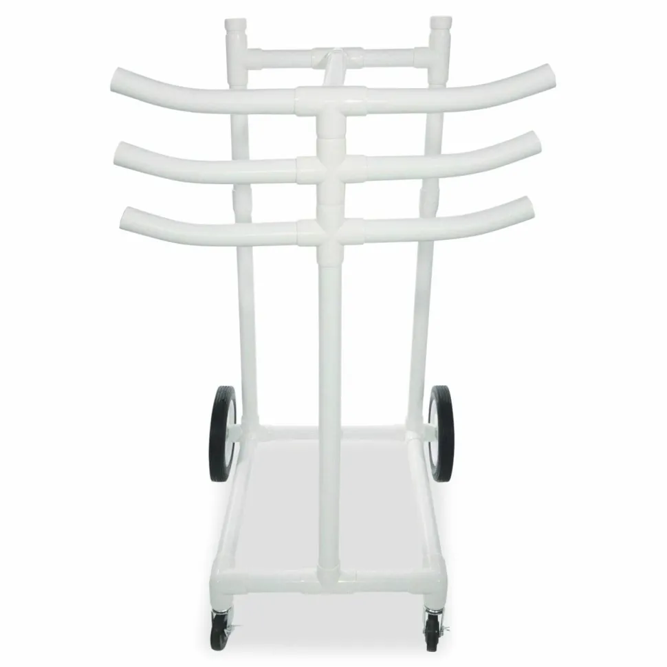 Champion Sports Hoop Storage Rack, Plastic, 176 lb Capacity, 26 x 22 x 49, White