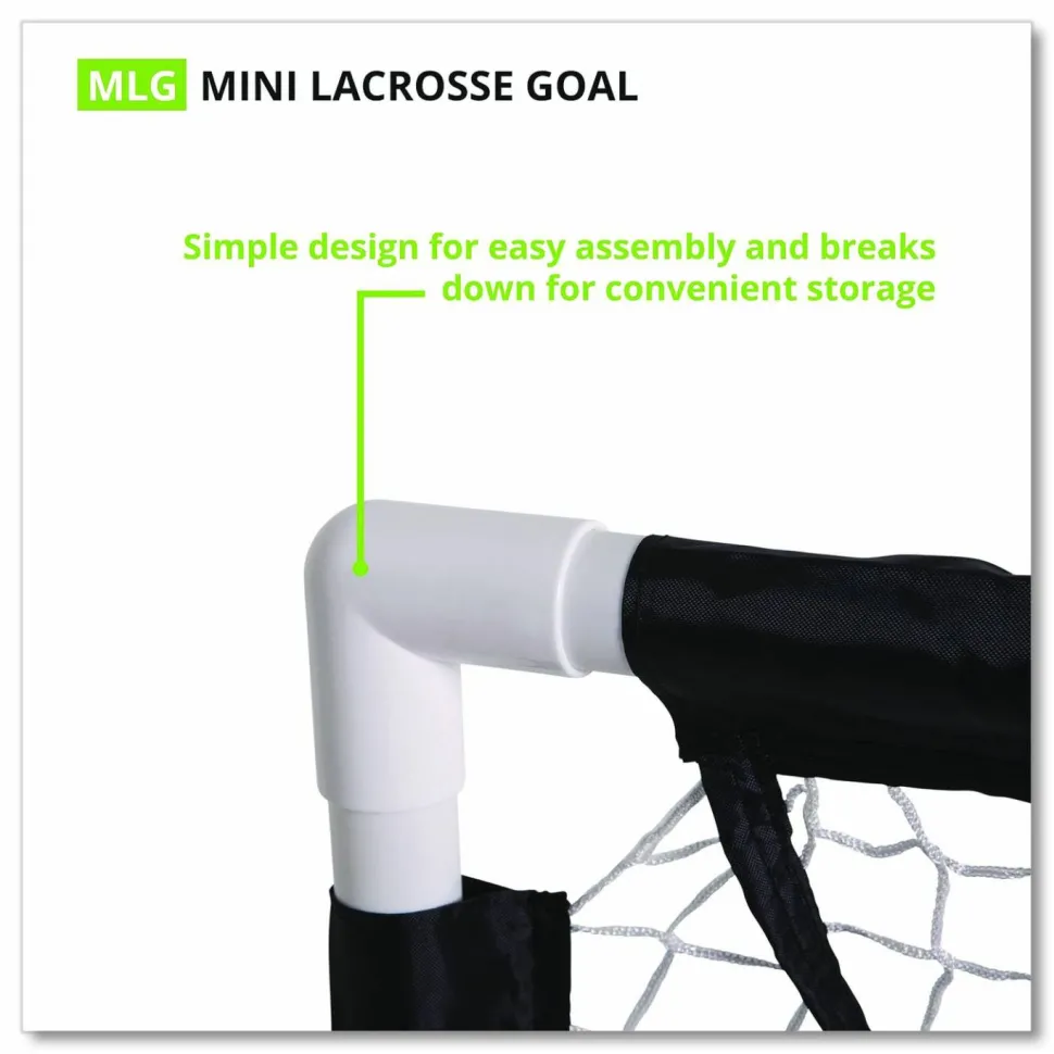 Champion Sports Mini Lacrosse Goal, 3 ft x 3 ft, 1.5" dia Frame
