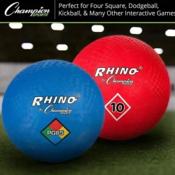 Champion Sports Mixed Playground Ball Set - Assorted, Blue, Red - Nylon, Rubber