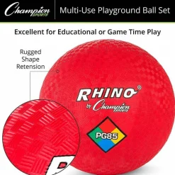 Champion Sports Mixed Playground Ball Set - Assorted, Blue, Red - Nylon, Rubber