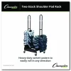 Champion Sports Mobile Two-Stack Shoulder Pad Rack, Metal, 176 lb Capacity, 24" x 30" x 69", Black