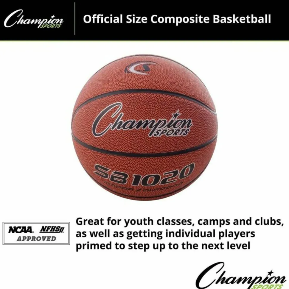 Champion Sports Official Size Composite Basketball - 29.50" - 7 - 1 Each