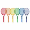 Champion Sports Plastic Tennis Racket Set, Six 21" Rackets, Assorted Colors