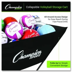 Champion Sports Pro Collapsible Volleyball Cart, 23