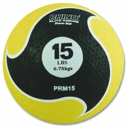 Champion Sports Rhino Elite Medicine Ball, 15 lb, Yellow