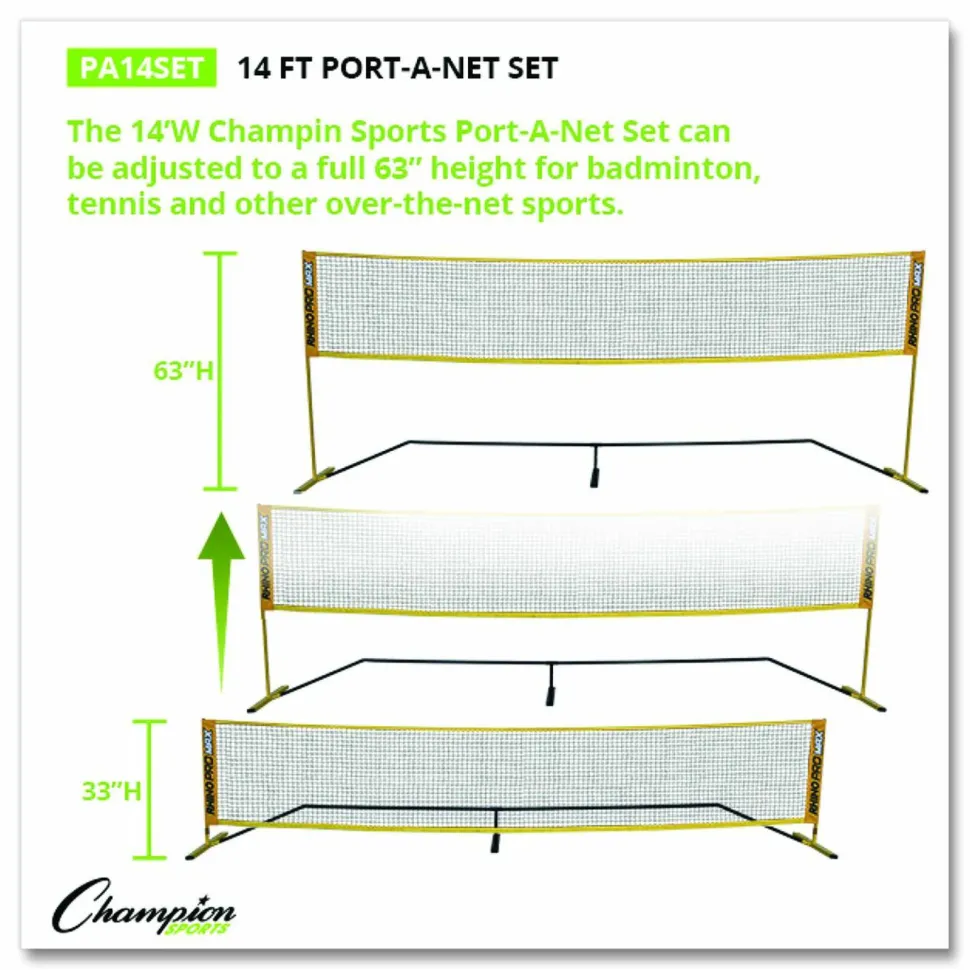Champion Sports Rhino Port-A-Net Set, 36" to 60" x 168"