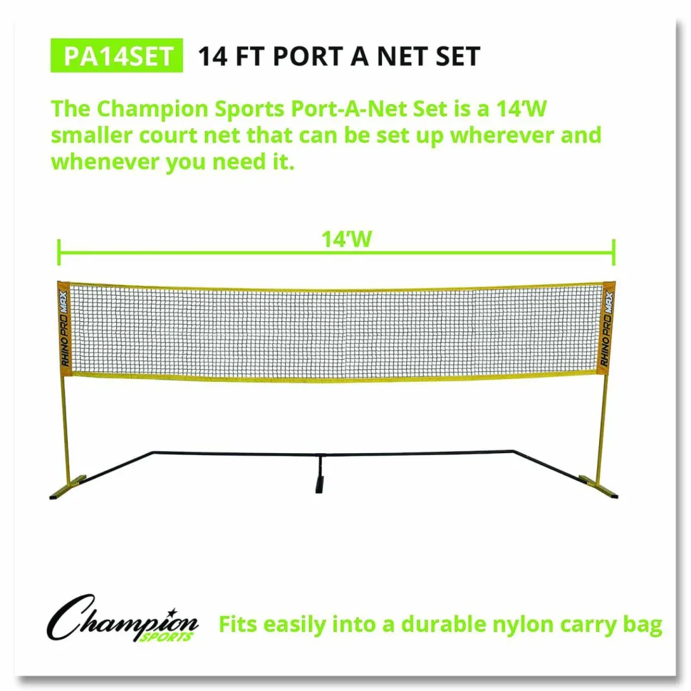 Champion Sports Rhino Port-A-Net Set, 36" to 60" x 168"