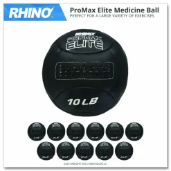 Champion Sports Rhino Promax Elite Medicine Ball, 6 lb, Black