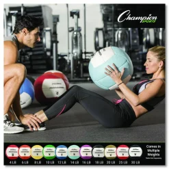 Champion Sports Rhino Promax Medicine Ball, 8 lb, Yellow
