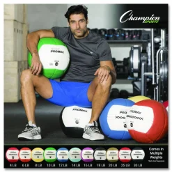 Champion Sports Rhino Promax Medicine Ball, 25 lb, Red