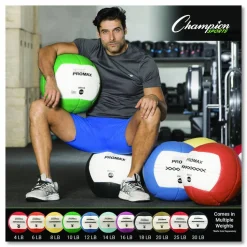 Champion Sports Rhino Promax Medicine Ball, 16 lb, Purple