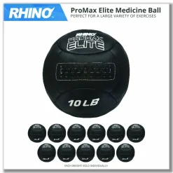 Champion Sports Rhino Promax Elite Medicine Ball, 18 lb, Black
