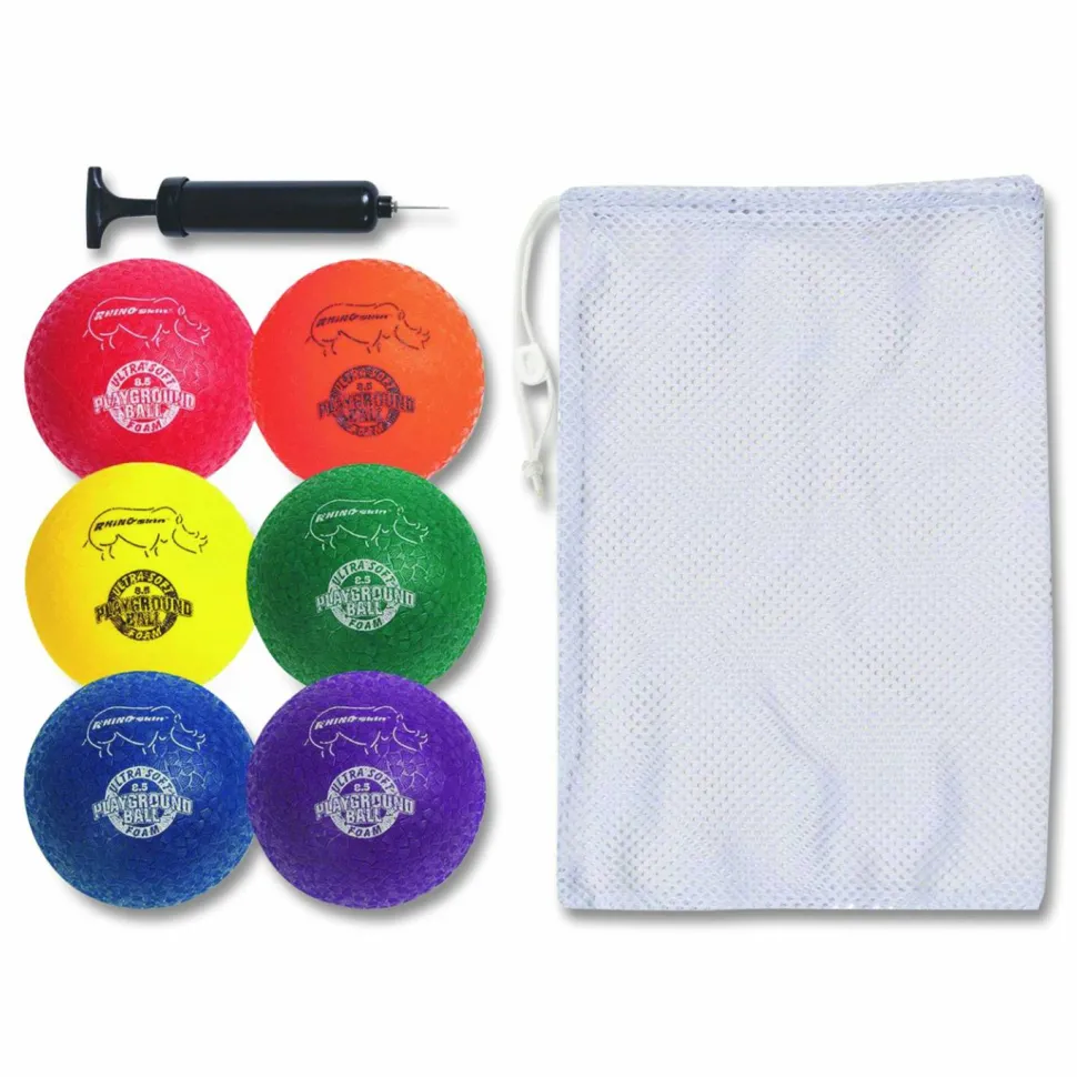 Champion Sports Rhino Soft Playground Ball Set, 8.5" Diameter, Assorted Colors, 6/Set