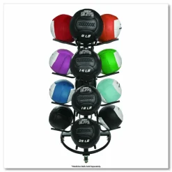 Champion Sports Round Medicine Ball Tree, 31" x 31" x 66.5", Black