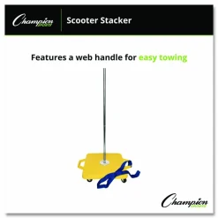 Champion Sports Scooter Stacker, Plastic, 176 lb Capacity, 21 x 16 x 39, Silver/Yellow