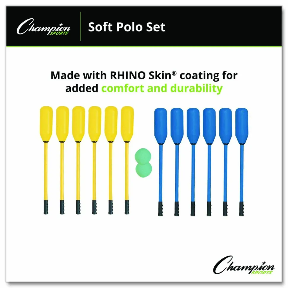 Champion Sports Soft Polo Set, 24" Long, (12) Sticks/(2) 7" Balls