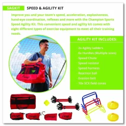 Champion Sports Speed and Agility Kit, with Carry Bag